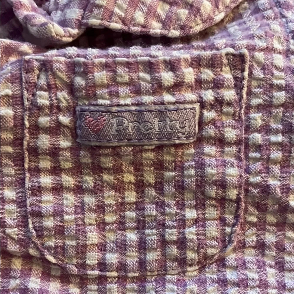 BabyQ Lavender Checkered Baby Girl Button-up Top